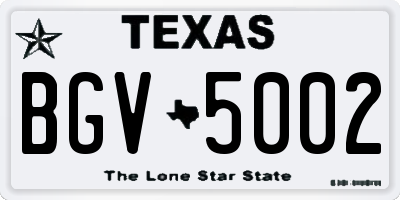 TX license plate BGV5002
