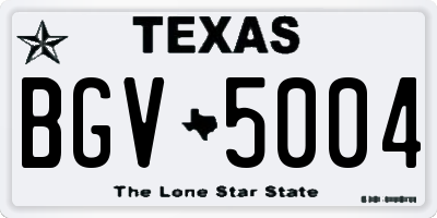 TX license plate BGV5004