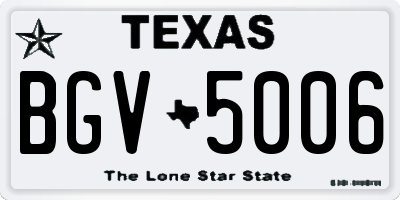 TX license plate BGV5006