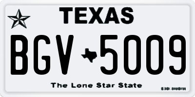 TX license plate BGV5009