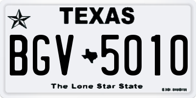 TX license plate BGV5010