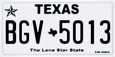 TX license plate BGV5013