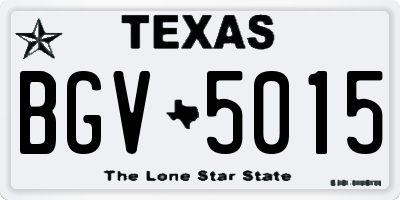 TX license plate BGV5015
