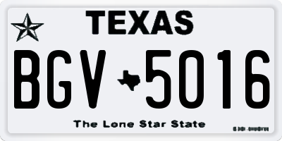 TX license plate BGV5016
