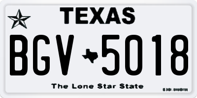 TX license plate BGV5018