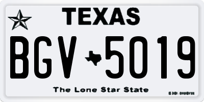 TX license plate BGV5019