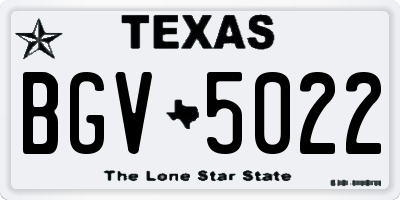 TX license plate BGV5022