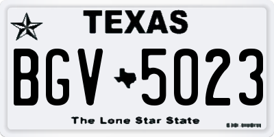 TX license plate BGV5023