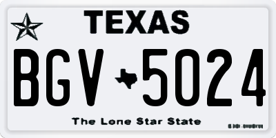 TX license plate BGV5024