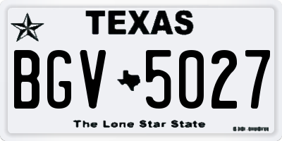 TX license plate BGV5027