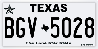 TX license plate BGV5028