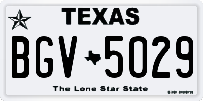 TX license plate BGV5029