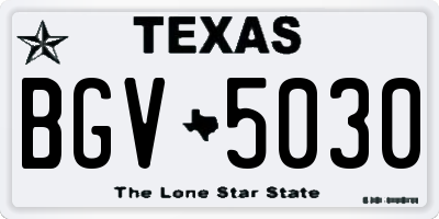 TX license plate BGV5030