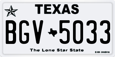TX license plate BGV5033