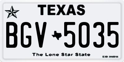 TX license plate BGV5035