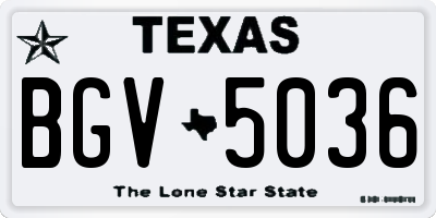 TX license plate BGV5036