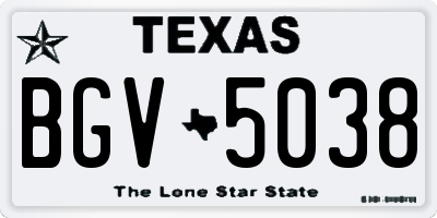 TX license plate BGV5038
