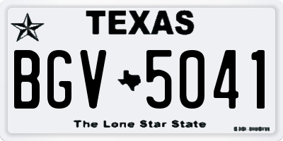 TX license plate BGV5041