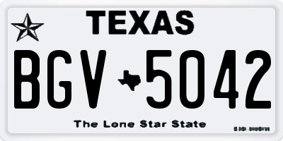 TX license plate BGV5042