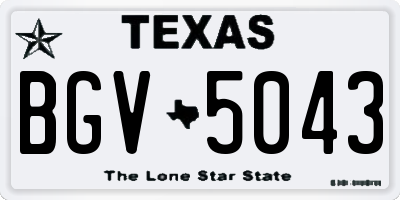 TX license plate BGV5043