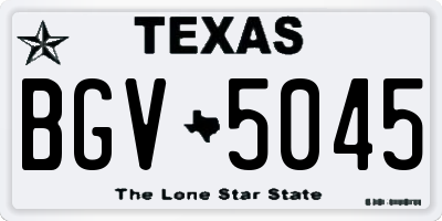 TX license plate BGV5045