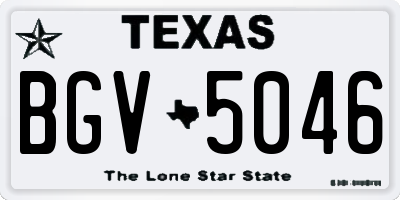 TX license plate BGV5046
