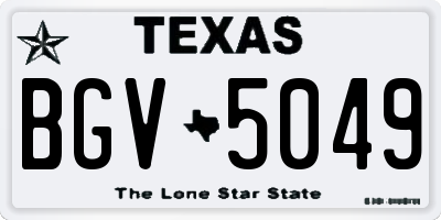 TX license plate BGV5049