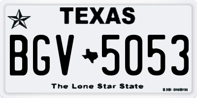 TX license plate BGV5053