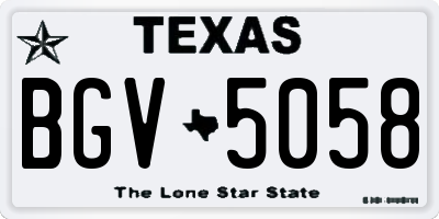 TX license plate BGV5058