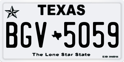 TX license plate BGV5059