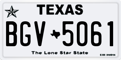 TX license plate BGV5061