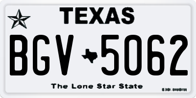 TX license plate BGV5062