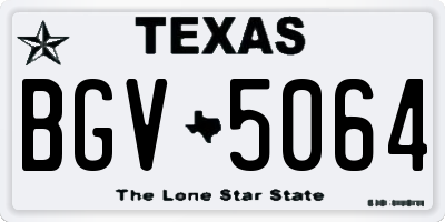 TX license plate BGV5064