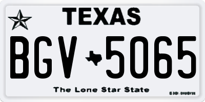 TX license plate BGV5065