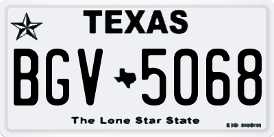 TX license plate BGV5068