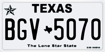 TX license plate BGV5070