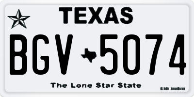 TX license plate BGV5074