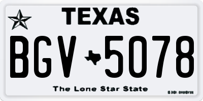 TX license plate BGV5078