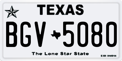 TX license plate BGV5080