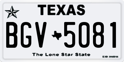 TX license plate BGV5081