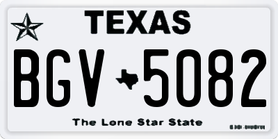 TX license plate BGV5082