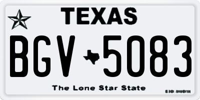 TX license plate BGV5083