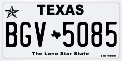 TX license plate BGV5085