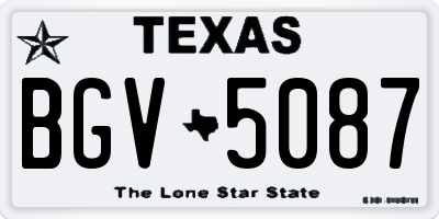 TX license plate BGV5087