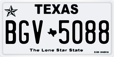 TX license plate BGV5088