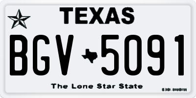 TX license plate BGV5091