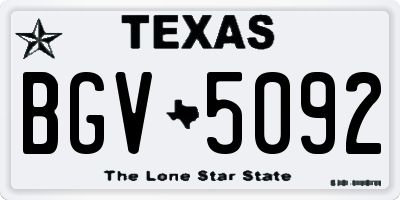 TX license plate BGV5092