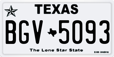 TX license plate BGV5093