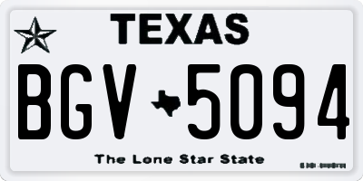 TX license plate BGV5094