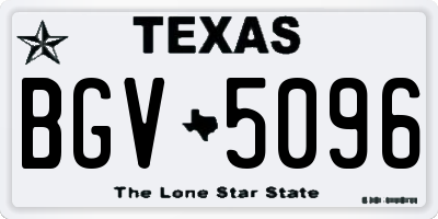TX license plate BGV5096